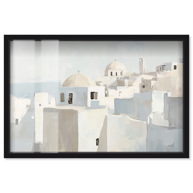 «Domes City II Shadowbox», impression de paysage par Art Remedy, H 11 po x l 16 po, Noir
