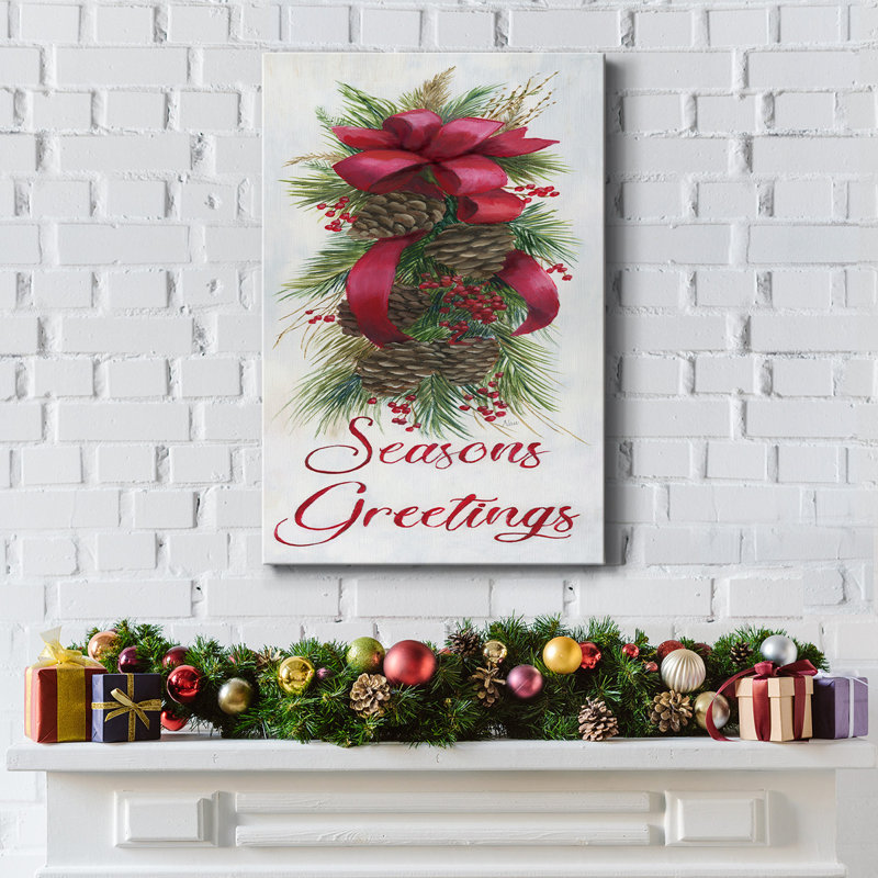 « Seasons Greetings », H 18 po x l 12 po x P 1,5 po