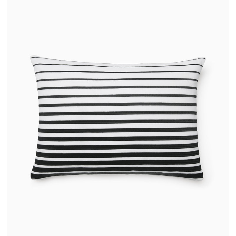 Orizzonte Linen Lumbar Pillow Cover & Insert, White/Black