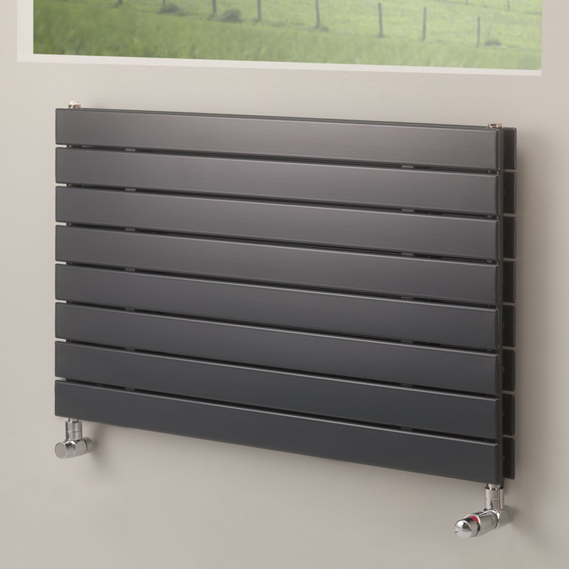 Andrew Horizontal Designer Radiator, 59.5 cm H x 150 cm W x 8.6 cm D, Anthracite
