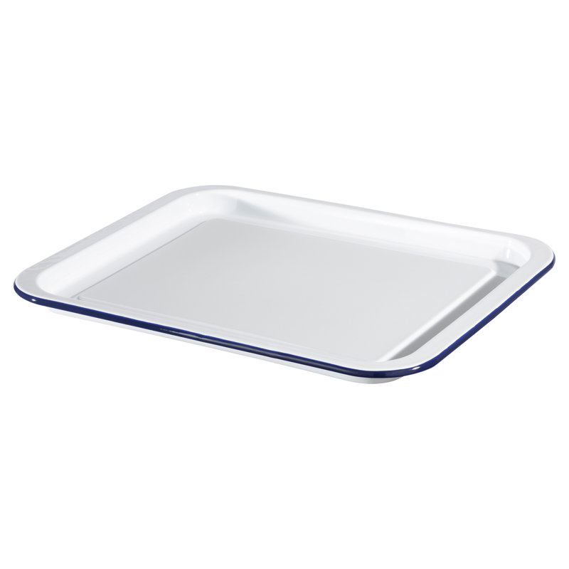 Hairy Bikers Enamelled Oven Tray Rectangular Pan Dishwasher Safe 34cm White