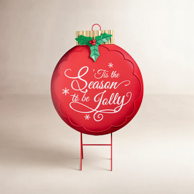 Large Metal Christmas Ornament Yard Stake