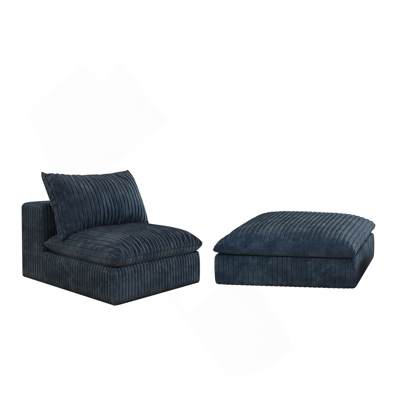 1 siège du milieu + 1 repose-pieds-BLEU, Bleu