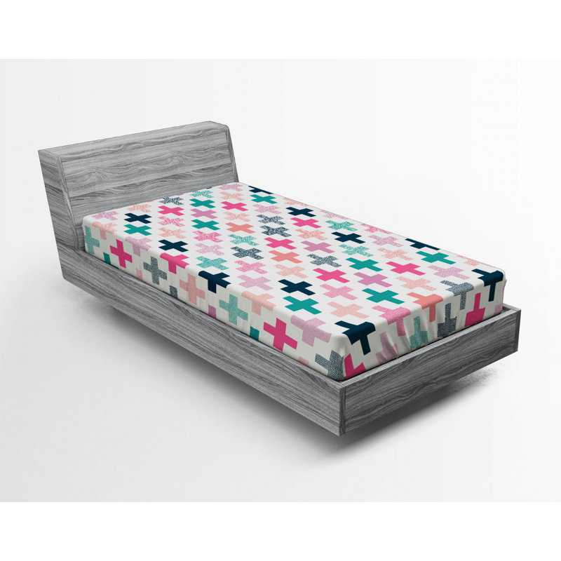 Microfiber Geometric Fitted Sheet, Twin XL Fitted Sheet