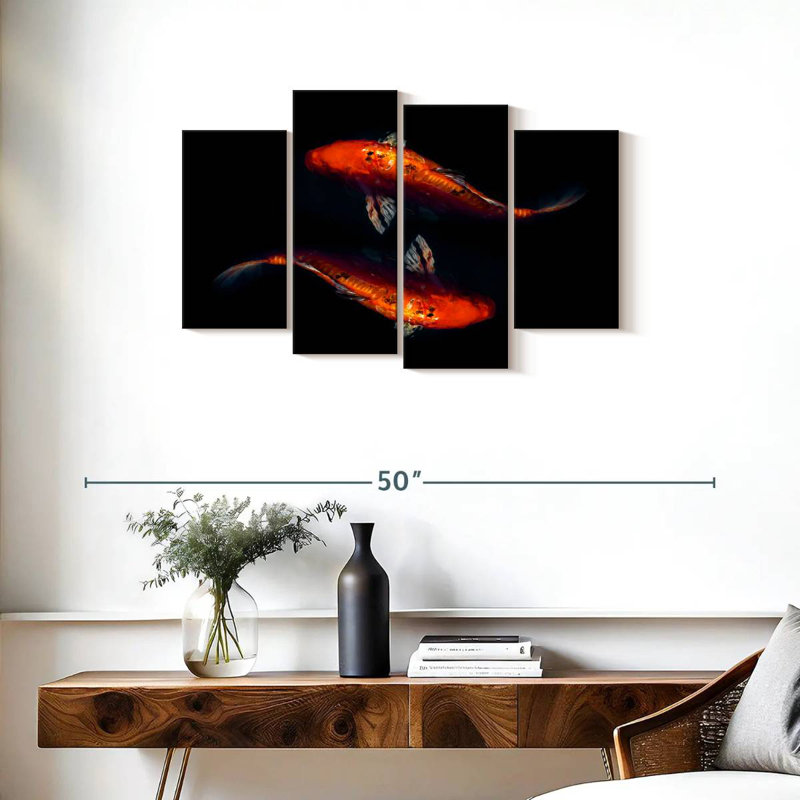 Brampt Mottled Orange Koi, 22" H x 36" W