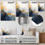 Tempête de marbre bleu et jaune V - art mural abstrait en métal-488081315