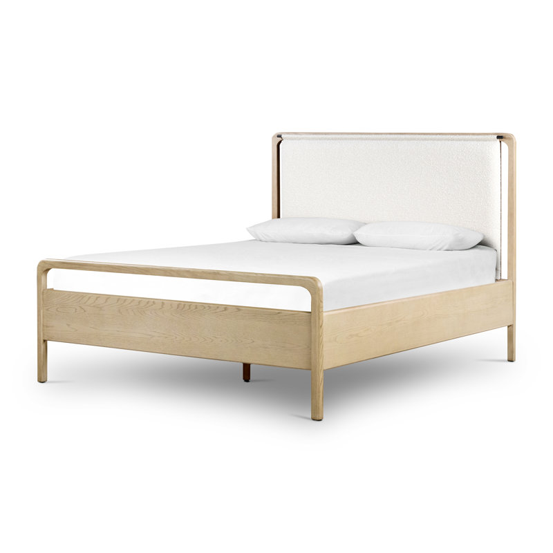 Rosedale Upholstered Bed, Queen, Tan/White