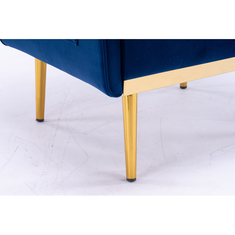 Fauteuil d'appoint 28,3 po de large Snyder, Velours bleu