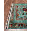 Tapis bleu sarcelle en laine et coton Original