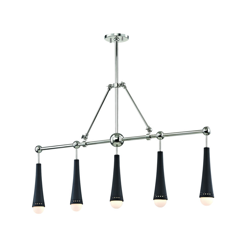 Tupelo 5 - Light Pendant, Polished Nickel/Black