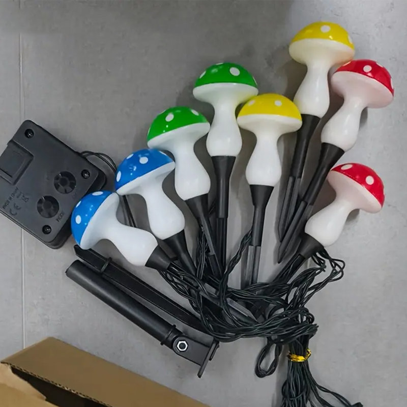 Lumières solaires à champignon, panneau solaire à DEL (8 en 1)