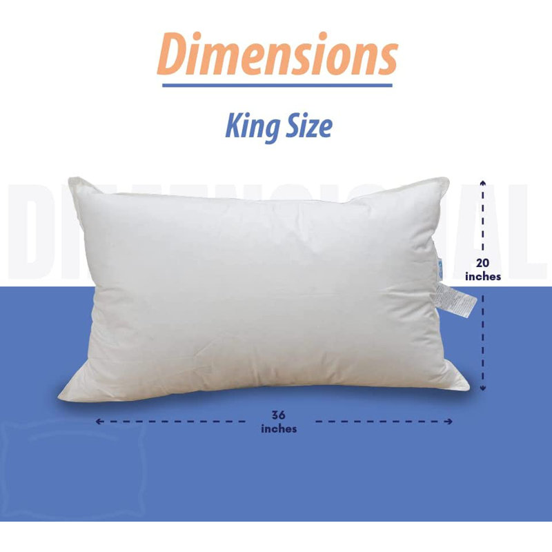 Wilmslow Medium Pillow, King Pillow: 20" x 36"