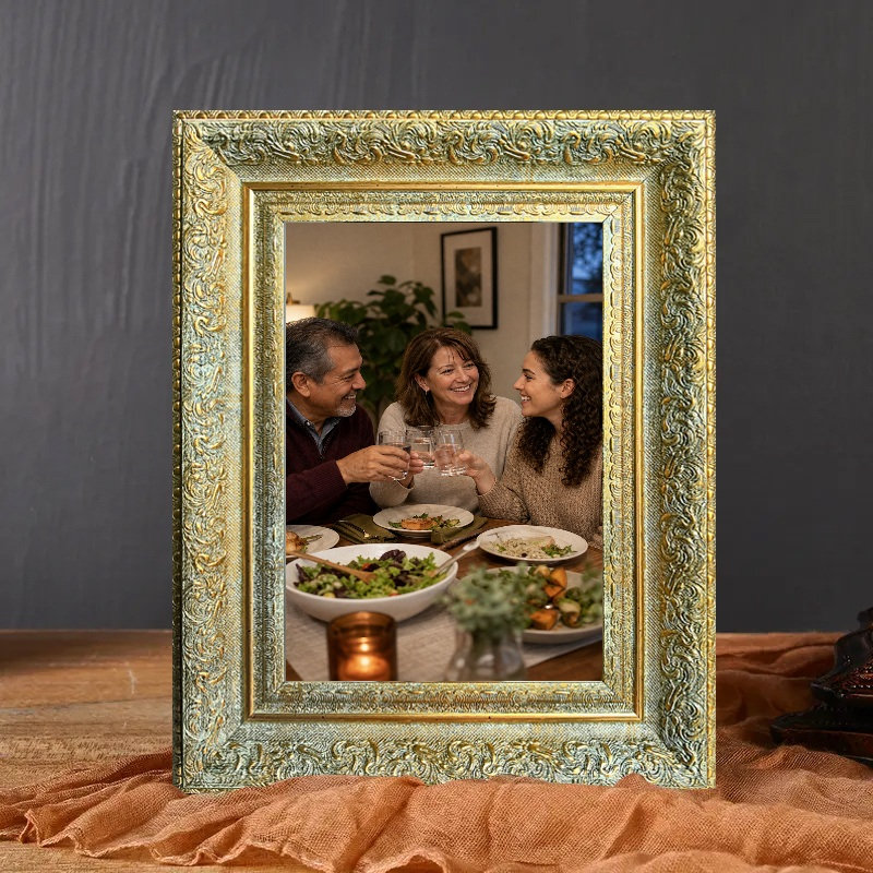Cadre photo d'inspiration galerie 8 pièces x 10 po or antique 1PC, Or antique, 1, L 8 po x H 10 po