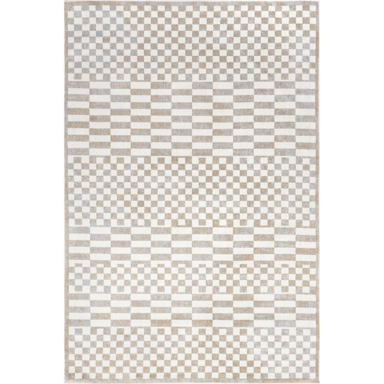 Nikita SpinClean Faded Geometric Machine Washable Area Rug