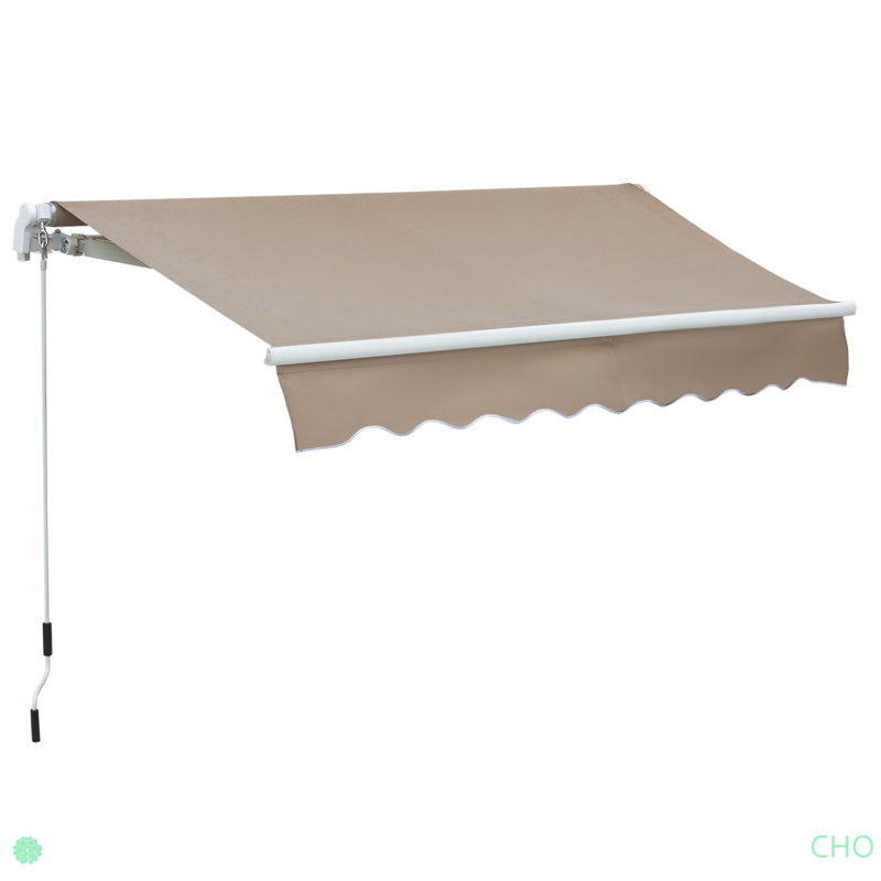 Auvent de patio rétractable, couvre-fenêtre manuel pour l'extérieur, Brun