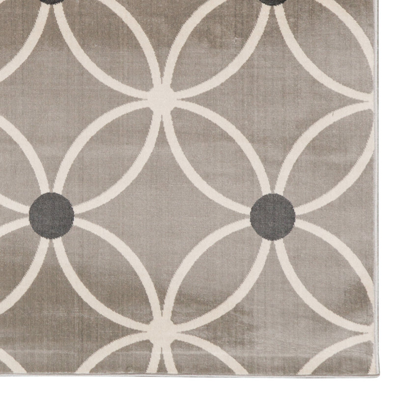 Tapis gris clair et ivoire Audrea, Rectangulaire 8 pi x 10 pi