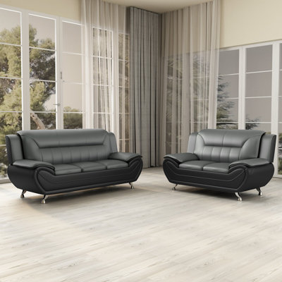 2 Piece Faux Leather Standard Living Room Set