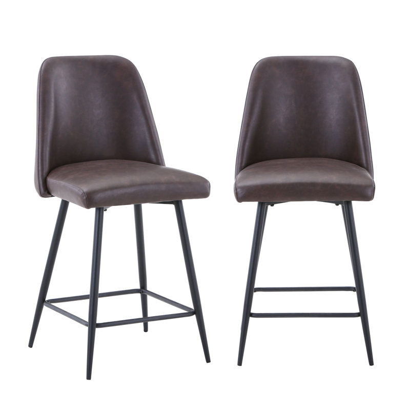 Tabouret de bar Ebrar, Brun foncé