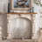 Beige + Walnut Solid Wood Freestanding Fireplace