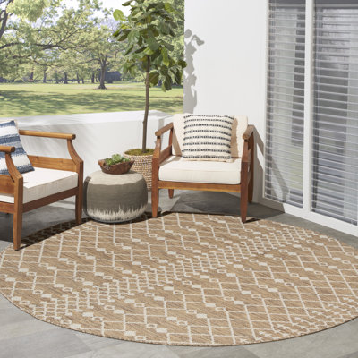  Tapis moderne en jute rond 6 pi x Positano