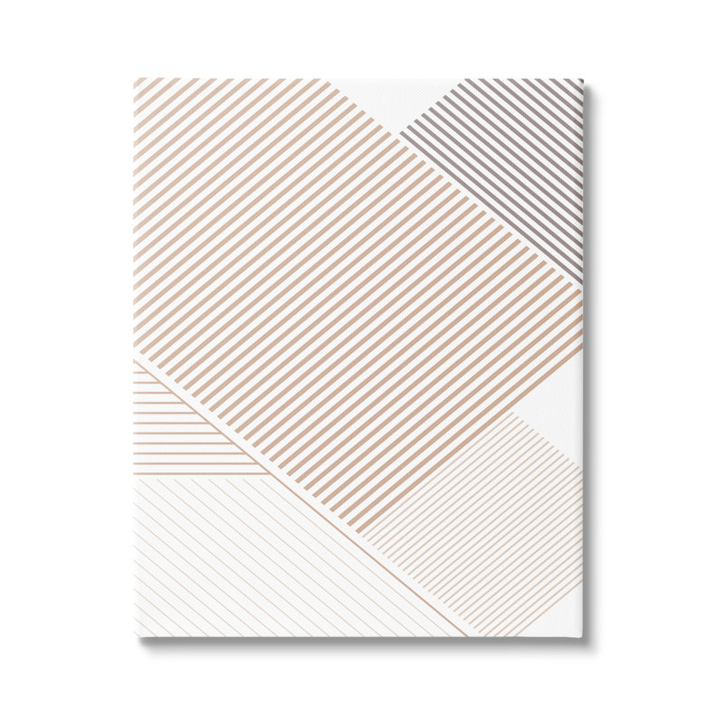 «Modern Abstract Contemporary Contemporary Neutral Tone Stripe» par Urban Epiphany - impression, Toile tendue