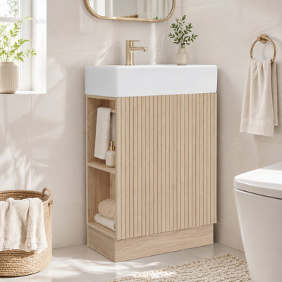 Meuble-lavabo 18,6 po avec lavabo et rangement latéral