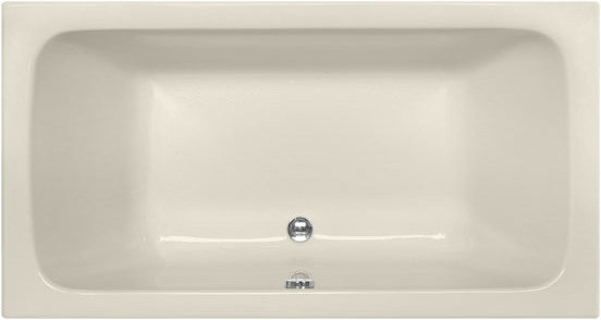 Kira 60'' x 32'' Soaking Acrylic Bathtub, Biscuit, Polished Brass