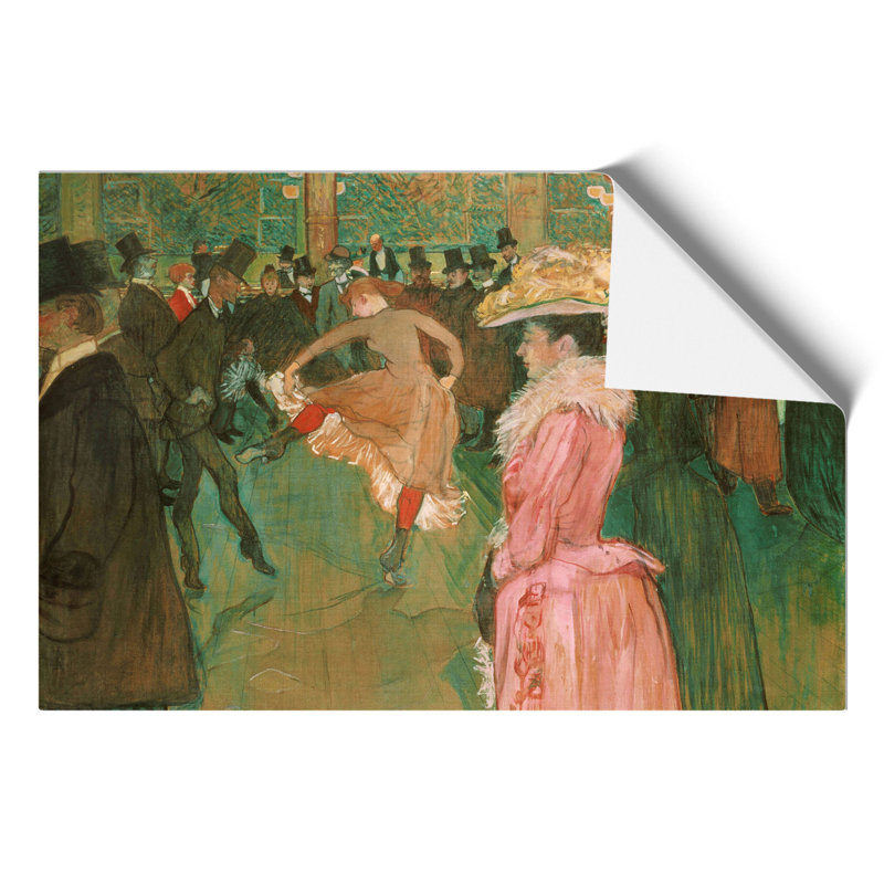 At The Cabaret Dance by Henri De Toulouse-Lautrec - No Frame Painting, 21cm H x 30cm W x 0.1cm D
