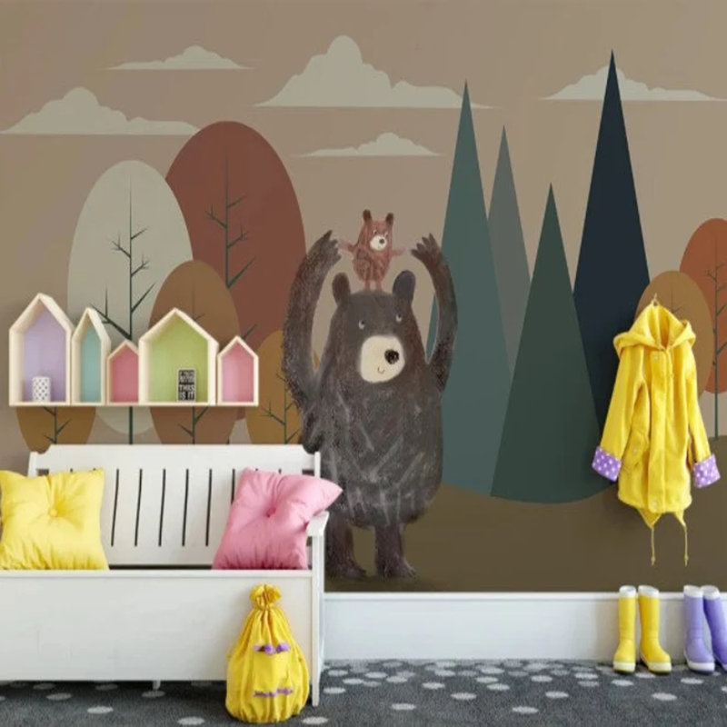 Bear & Cub In Autumn Woods, 8.83'' L x 138'' W