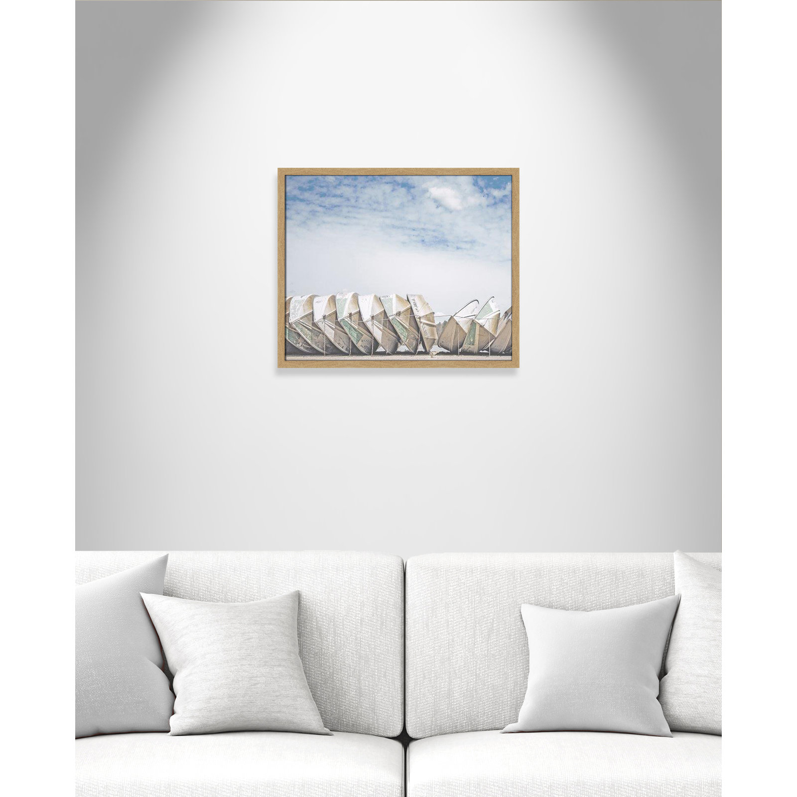 Hennecy "Wooden Boats" Print by Leah Straatsma, 21.5" H x 25.5" W x 1.25" D, Natural