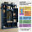55" Wide Modern All-In-One Hall Tree With Wardrobe, Farmhouse Entryway Storage Bench With 7 Hooks For Mudroom-1917286897