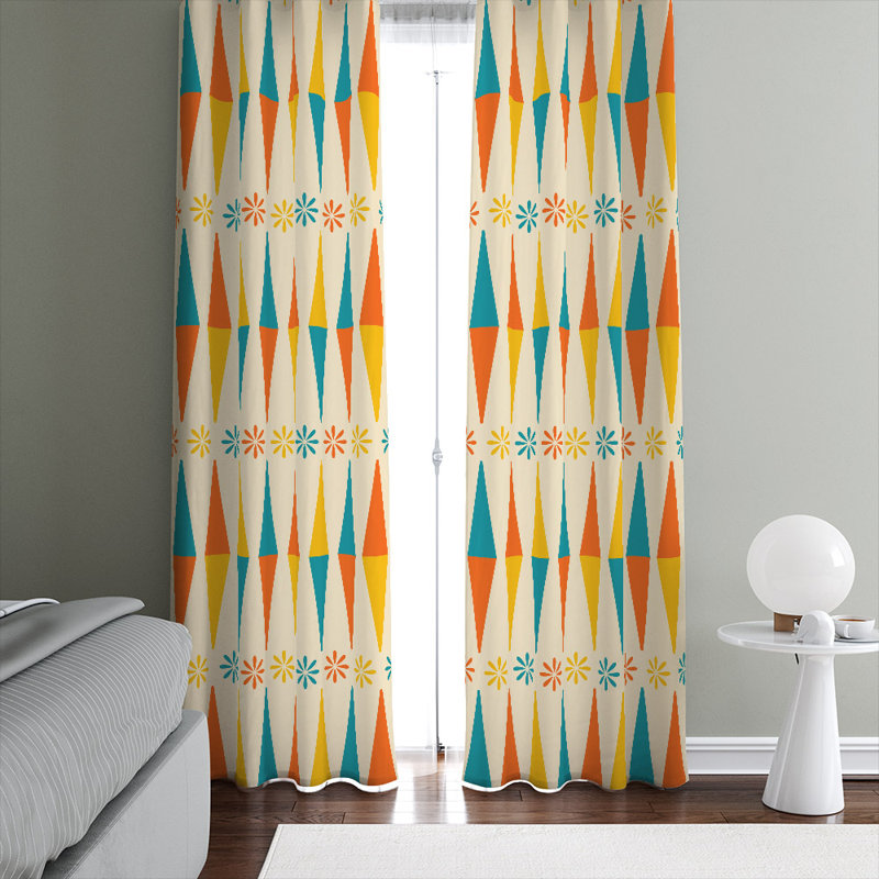 Paire de rideaux semi-transparents Mid-Century, L 40 po x L 82 po