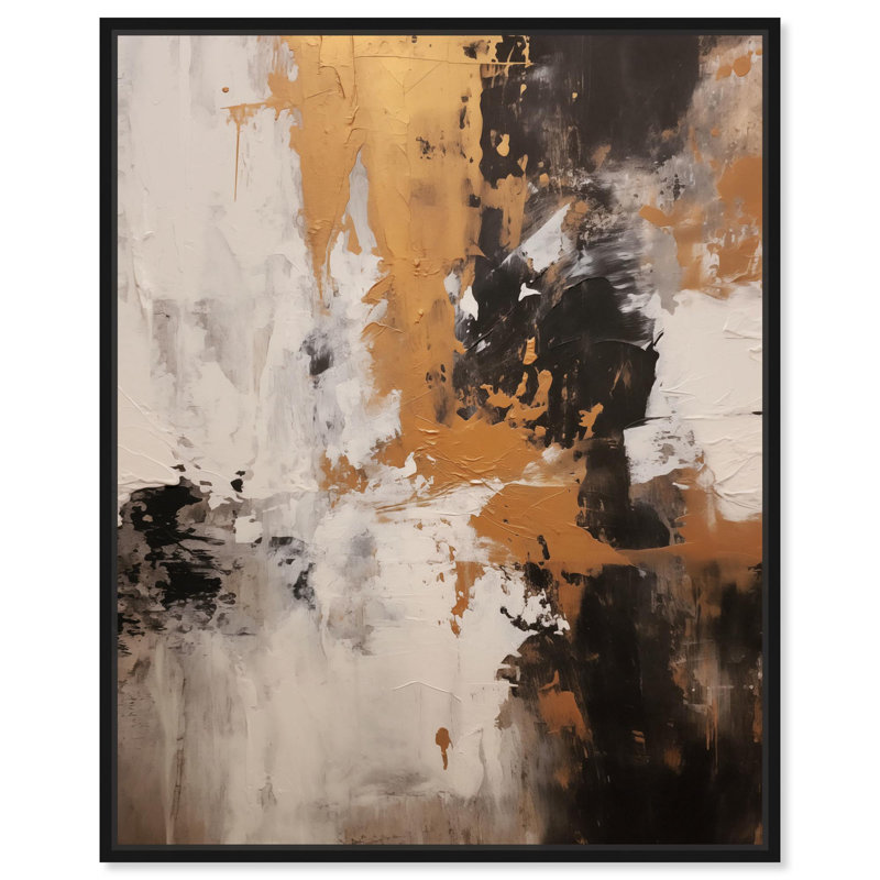 Desert of Beige I Canvas Modern Boho by Art Remedy, 21" H x 17" W, Black Floater Framed