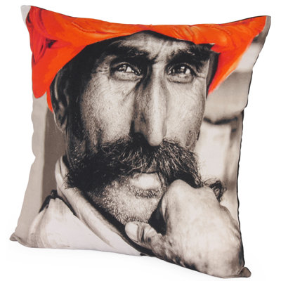 Embroidered Cotton Throw Pillow