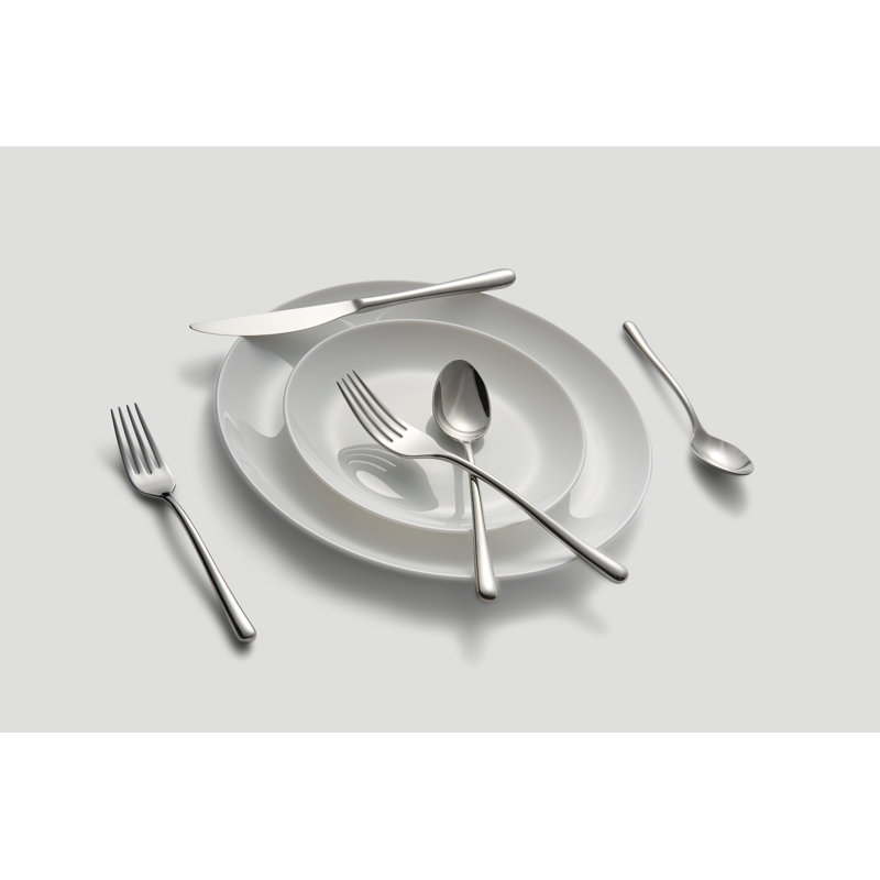 Avron 20 Piece Flatware Set, Silver Mirror