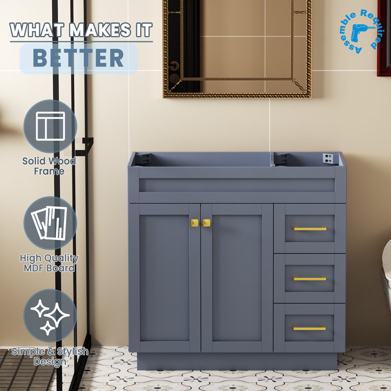Meuble-lavabo simple 36 po sans lavabo Modern