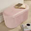 Ariana 76cm Wide Velvet Oval Solid Colour Ottoman with Storage-702669803