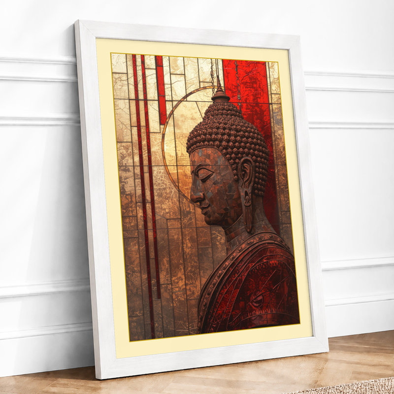 Buddha In Contemplation Japandi - Print, A4 - 29.7 x 21.0 cm, White