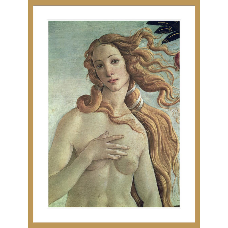 Détail de Vénus de La naissance de Vénus par Sandro Botticelli - Estampe numérique encadrée, H 41,5 po x l 31,42 po