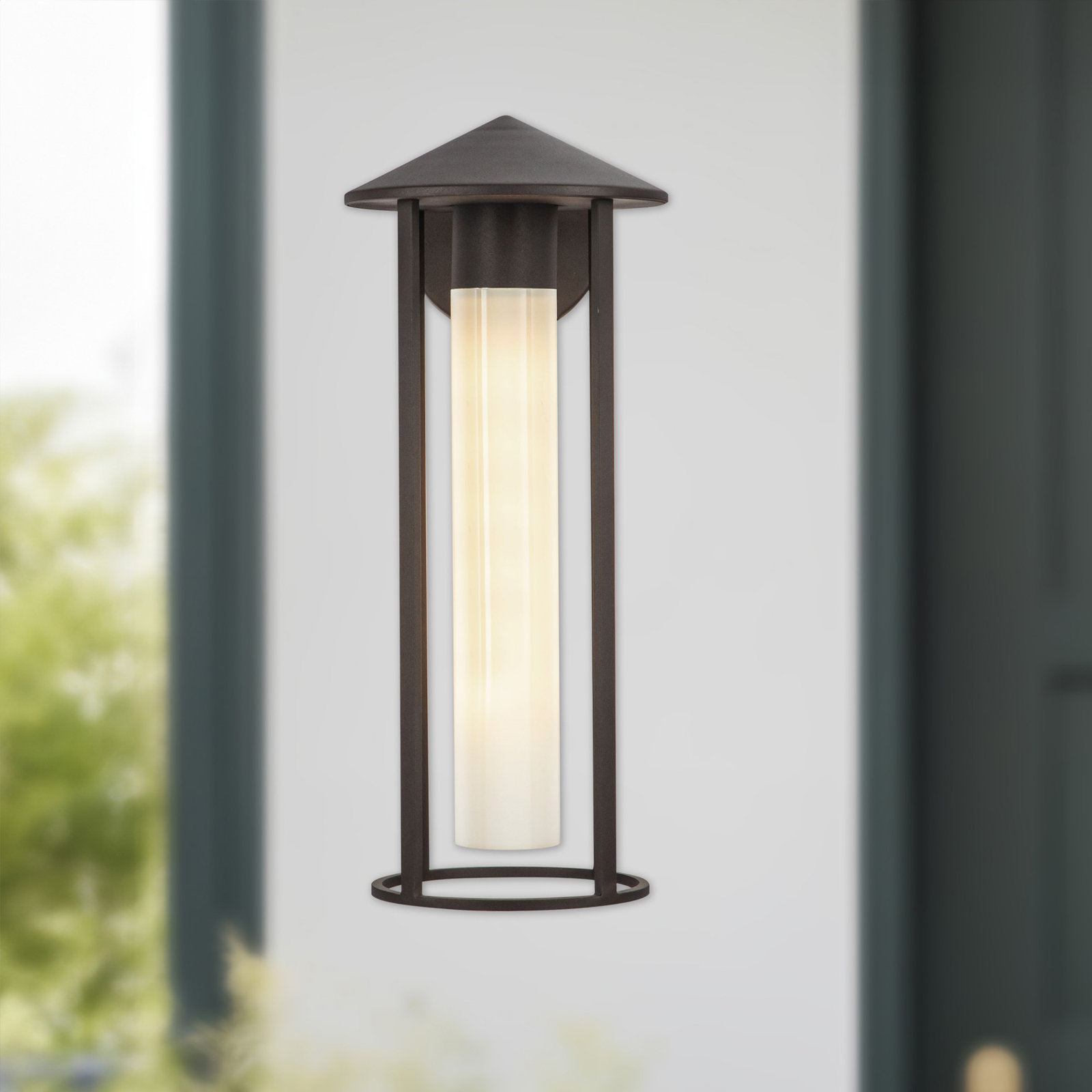 Harpy Single Light Empire Outdoor Aluminium Wall Light, Bronze, 17.63"H x 7.38"W x 8.75"D