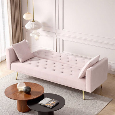 Canapé-lit 71 po en velours convertible American Retro | Canapé-lit réglable à 3 niveaux pour petit salon, chambre à coucher et bureau