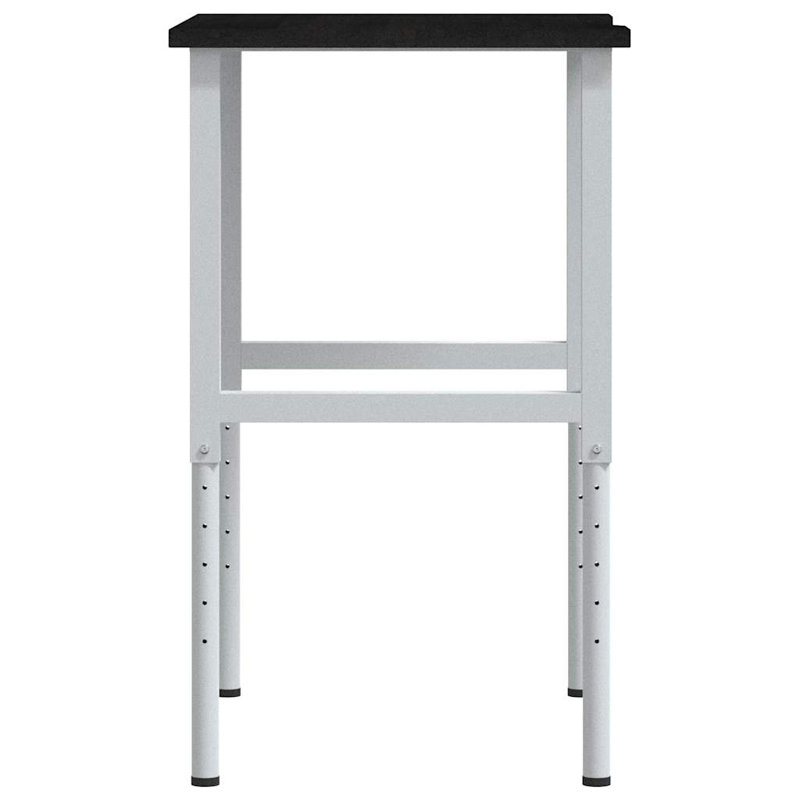 80cm W Solid Wood Top Height-Adjustable Workbench, Dark Brown
