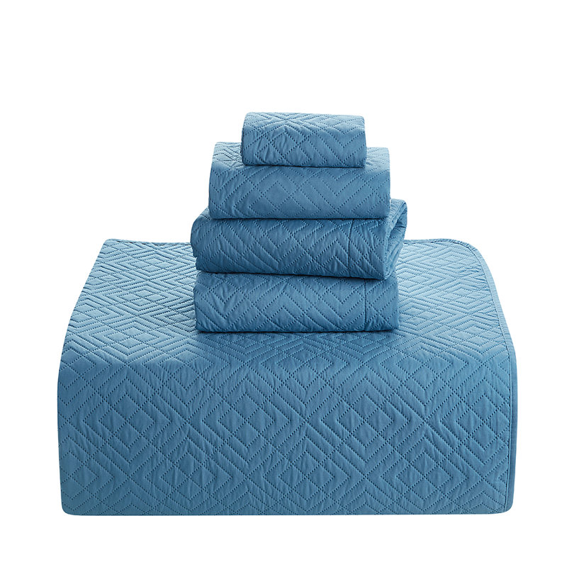 Ensemble de courtepointe réversible en microfibre Diamond Weave Premium, Courtepointe grand + 2 taies décoratives standard