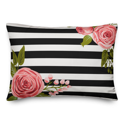Dolphus Floral Mod Stripes Outdoor Lumbar Pillow