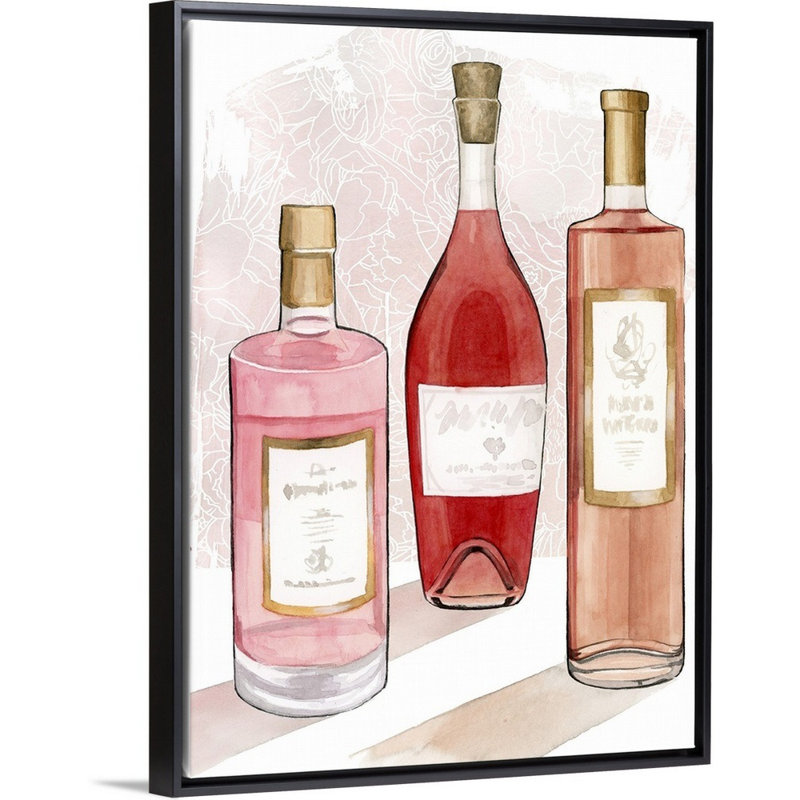 «Rose Summer I», reproduction d'art sur toile, Cadre flottant noir, H 25,7 po x l 19,7 po x P 1,75 po