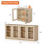 Buffet moderne 63 "avec 4 portes en verre, buffet multifonctionnel avec grand rangement et tablette réglable-301220110-503590437