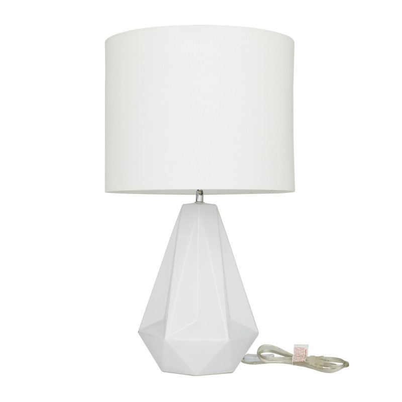 Cosmoliving By Cosmopolitan Modern Ceramic Table Lamp, White