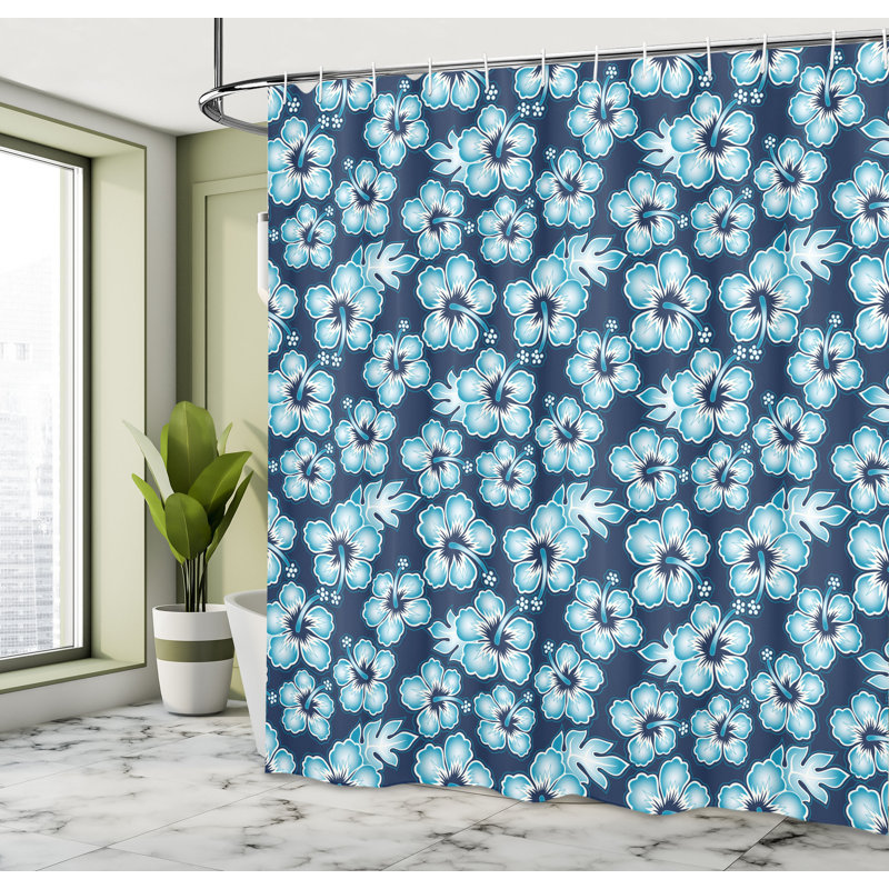 Ensemble de rideau de douche + crochets, H 75 po x l 69 po