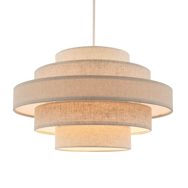Five Tier Pendant Lighting Shade With Linen By Happy Homewares