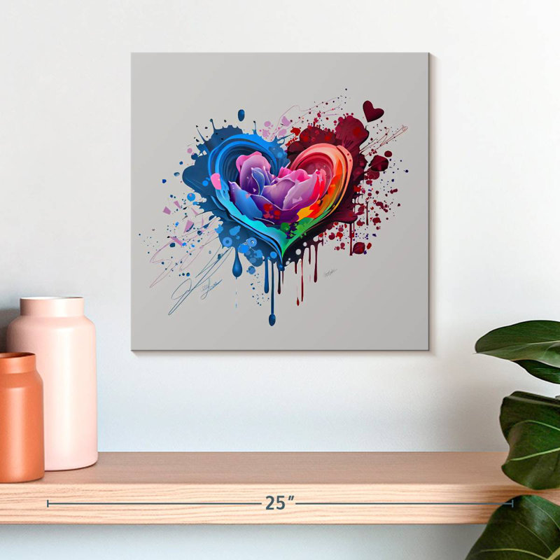 Hardie Heart-Shaped Textured Abstract, 16" H x 16" W